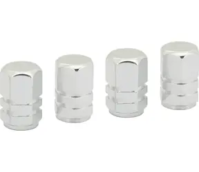 Compass Dekorative Ventilkappen silber / Ventilkappen / 4 Stück