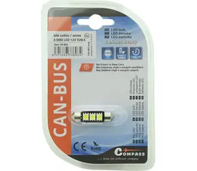 Compass LED-Lampe SV8.5 36mm CAN-BUS weiß / Autolampe / 3x SMD-LED / 12V / mit Widerstand