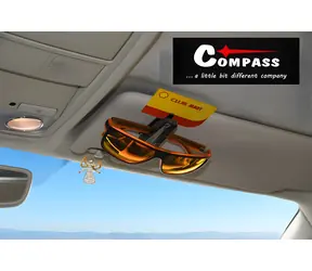 Brillenhalterung mit Compass für ausgewählte Sonnenblenden / Autohalterung / für Sonnenblenden / Universal