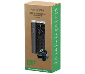 4smarts Voltpump X Reisegröße, schwarz / Elektrische Pumpe / 150 PSI / USB-C / Digitalanzeige