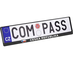 Kennzeichenmatte mit Compass , 3D-Flagge der ČR / Kennzeichenmatte
