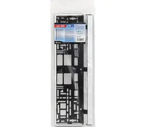 Compass WHITE STRIP, schwarz, weißer Rahmen / Kennzeichenhalter / 520 x 110 mm