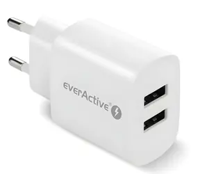 Netzteil mit 2 USB-Anschlüssen, weiß / Ladegerät / 2,4 A / 12 W