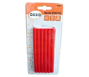 OKKO Heißklebesticks rot / Nachfüllpackung für Heißklebepistolen / 7,2 x 100 mm / 12 Stück