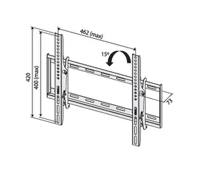 TB Touch TB-451 schwarz / TV-Wandhalterung / neigbar / bis zu 65" / VESA 400x400 / bis zu 40 kg