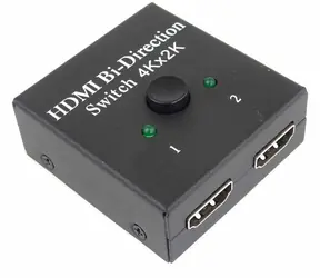 PremiumCord HDMI-Switch 2:1/1:2, schwarz / HDMI-Switch / bidirektional / 4K / Full HD 1080p