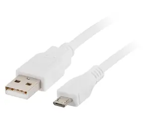 Lanberg Kabel USB-A - Micro-USB weiß / Datenkabel / USB 2.0 / 1 m