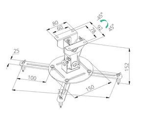 TB Touch TB-M51 silber / Projektor-Deckenhalterung / Metall / bis zu 10 kg