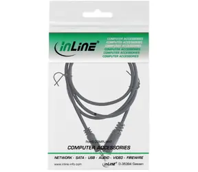 Inline-Verlängerungskabel, 3,5-mm-Klinkenstecker, schwarz / Verlängerungskabel / Stereo / 5 m