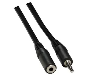 OEM -Audio-Verlängerungskabel, 3,5-mm-Klinkenstecker (M) - 3,5-mm-Klinkenstecker (F), schwarz / Audiokabel / 10 m