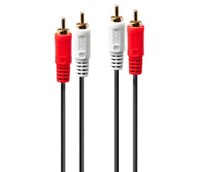 Lindy Audiokabel 2x RCA (M) - 2x RCA (M) 1 m schwarz / Audiokabel / Stereo / Vergoldete Stecker