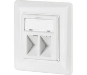 EFB Netzsteckdose 2x Keystone weiß / Netzsteckdose / RAL 9003 / Kunststoff / 80x80x24,4 mm