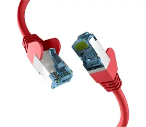 EFB S/FTP Cat7 0,25 m rot / Patchkabel / RJ45-RJ45 / LSZH / 600 MHz