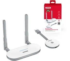 Unitek drahtlose HDMI-Übertragung weiß / Drahtloser HDMI-Sender und -Empfänger / Reichweite 50 m