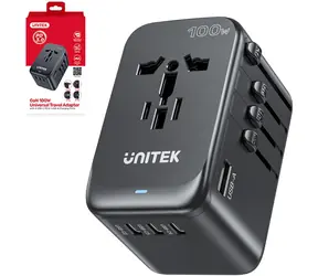 Unitek Reiseladegerät EU/US/UK/AUS/Ladegerät/PD 100W