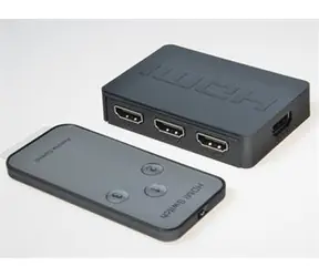 PremiumCord HDMI-Switch 3:1, schwarz / HDMI-Switch / Kunststoff / Fernbedienung / HDMI 1.4 / Full HD 1080p