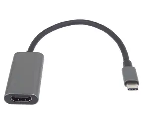 PremiumCord USB-C zu HDMI Konverter, grau / Reduzierung / 4K 30Hz / Metallgehäuse