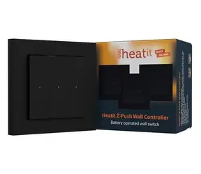 Heatit Z-Push Wandregler schwarz RAL 9011 / Wandregler