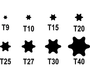 Compass TORX-Schlüsselset T9-T40 / Schlüsselset / 8-teilig