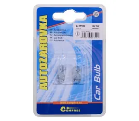 Compass W5W 12V 5W / Autolampe / T10 Vollglas / Blisterverpackung (2 Stück)