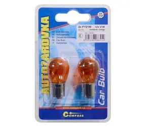 Compass PY21W orange 12V 21W BAU15s / Autobirne / Blisterverpackung 2 Stück