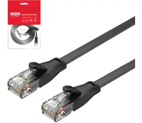 Unitek Patchkabel Cat6 UTP flach C1813GBK schwarz / Patchkabel / 10 m / RJ45-RJ45