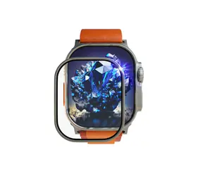 Redpoint Saphirglas mit Rahmen für Apple Watch Ultra / Schutzglas / Saphirglas / Edelstahlrahmen