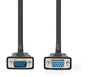 Nedis VGA-Kabel schwarz / Kabel / VGA-VGA / Vernickelte Stecker / 2 m / Max. 1280x800