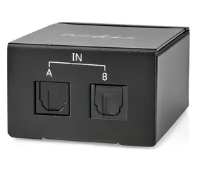 Nedis TosLink-Audioschalter, 2-Wege, schwarz / Audioschalter / Bedienungsanleitung / 2x TosLink-Eingang / Metallgehäuse
