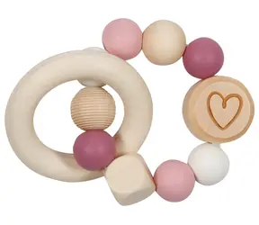 GOKI Taktiler Motorring Herz mit Ring rosa-weiß / ab Geburt