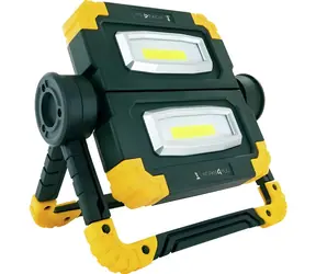 Schwaiger LED-Multifunktions-Taschenlampe schwarz/gelb / Arbeitsleuchte / 2 x 500 lm / COB-LED / wiederaufladbar / USB-Ladefunktion