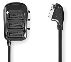 Nedis SCART-Splitter schwarz / Splitter / 1x SCART-Stecker / 3x SCART-Buchse / umschaltbar / 0,5 m