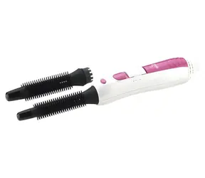 Bravo B-4643 Sara silber-rosa / Haartrocknerbürste / 2 Temperaturstufen / 2 Bürsten (16 und 19 mm) / Kaltluft / 400 W