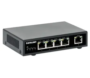 Intellinet 5-Port Gigabit PoE+ Switch / Switch / 5x Gigabit RJ45 / 4X PoE+ Ports / 62 W / Metallgehäuse