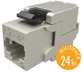 Solarix Keystone-Kabel mit Schnellanschluss, CAT5E STP, schwarz, RJ45-Stecker, geschirmt, 24 Stück, Multipack