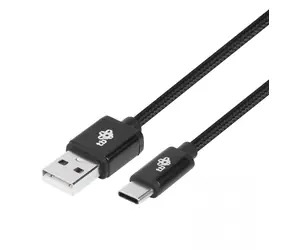 TB USB-A - USB-C Kabel schwarz / USB-C Kabel / geflochten / 1,5 m