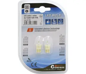 Compass LED-Autolampe T10 weiß 2 Stück / Lampe / 12V / 1x LED / T10-Fassung