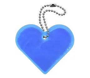 Blauer, reflektierender Herzanhänger mit Compass / Reflektierender Anhänger / Sicherheitsaccessoire