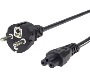 Wortmann Stromkabel Schuko - C5 gerade 0,6 m / Stromkabel / schwarz