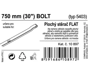 Compass Flachkopfschraube 750 mm / Wischer / Flaches Design / Schraubenmontage / Serviceverpackung
