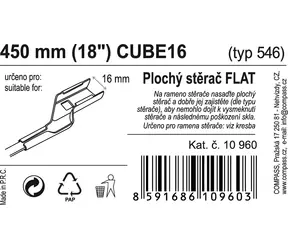 Compass Scheibenwischer FLAT BULK (CUBE16) 450 mm / Scheibenwischer / Flach / CUBE16 Halterung / Serviceverpackung