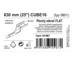 Compass FLAT BULK CUBE16 25"/630mm / Scheibenwischer / Flach / Würfelmontage / Servicepaket