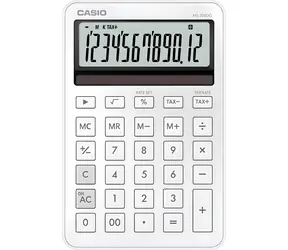 Casio MS-200DQ-WE / Tischrechner / 12-stellige LCD-Anzeige / Mehrwertsteuer- und Margenberechnung / Solar-/Batteriebetrieb