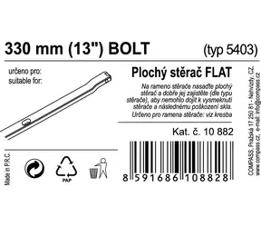 Compass Flachkopf-Scheibenwischer 330 mm / Flach / Bolzenbefestigung / Servicepaket