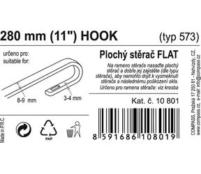 Compass Flachhaken 11"/280 mm / Wischer / Flach / Hakenbefestigung / Servicepaket