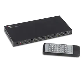 Lindy HDMI 4x4 Matrix schwarz / Video-Umschalter / 4K UHD / 4 Eingänge / 4 Ausgänge / IR-Fernbedienung