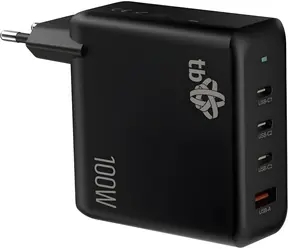 TB Touch GaN 100W schwarz / Netzladegerät / 3x USB-C / 1x USB-A / Power Delivery