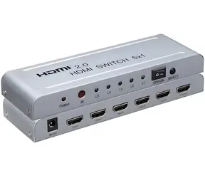 PremiumCord HDMI-Switch 5.1 silber / HDMI-Switch / Metallgehäuse / 4K 60Hz / Fernbedienung