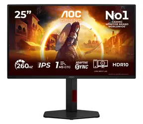 24,5" AOC 25G4ZR / Monitor / Schnelles IPS-Display / 1920 x 1080 / 260 Hz / HDMI + DP