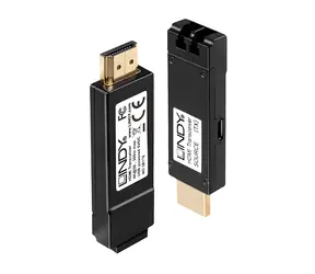 Lindy Glasfaser-HDMI-Verlängerungskabel 10,2 Gbit/s, schwarz / HDMI 2.0 / 4K 60 Hz / 300 m
